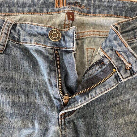 KUT FROM THE KLOTH Light Blue Denim Classic Straight Mid Rise Jeans 4 - Picture 5 of 16